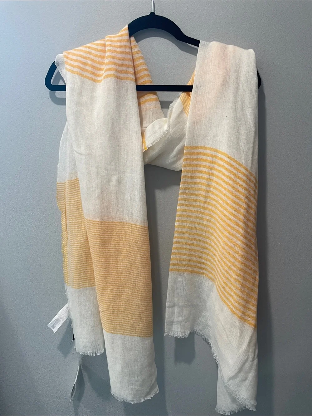 Ann Taylor Striped Yellow and White Lightweight Scarf NWT